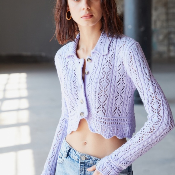 Lili Erica Sweaters - Long Sleeve Crop Knit Cardigan